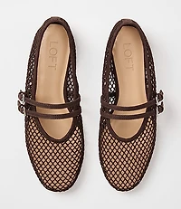 Double Buckle Mesh Flats