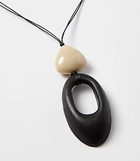 Double Pendant Cord Necklace