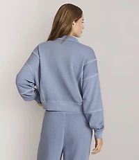 Petite Lou & Grey Denim Washed Terrysoft Henley Pocket Top