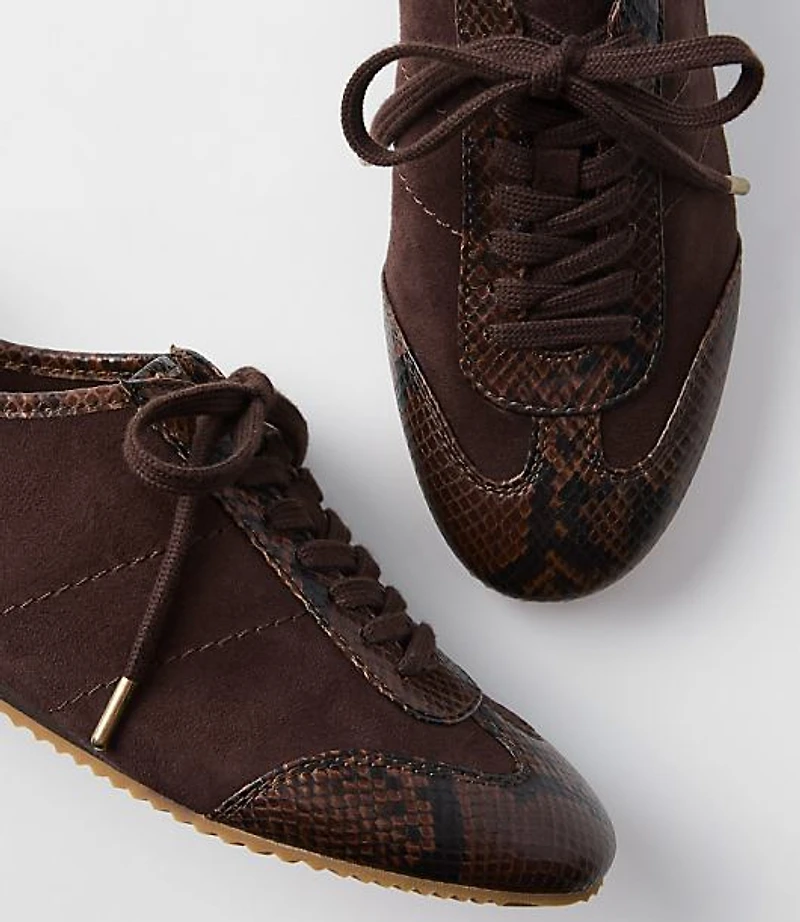 Snake Print Trim Sneakers