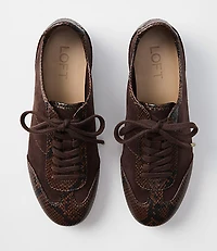 Snake Print Trim Sneakers