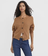 Flecked Ribbed Relaxed Cardigan