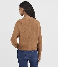 Flecked Ribbed Relaxed Cardigan