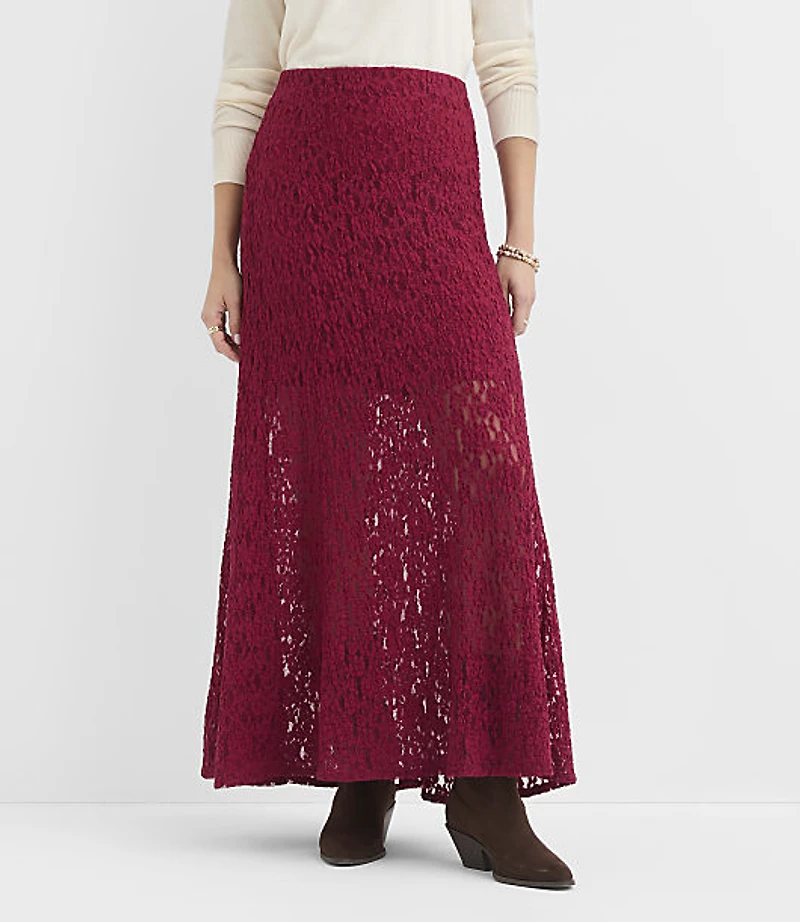 Stretch Lace Maxi Skirt