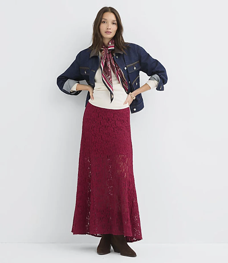 Stretch Lace Maxi Skirt