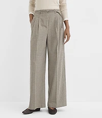 Belted Slouchy Trouser Pants Plaid