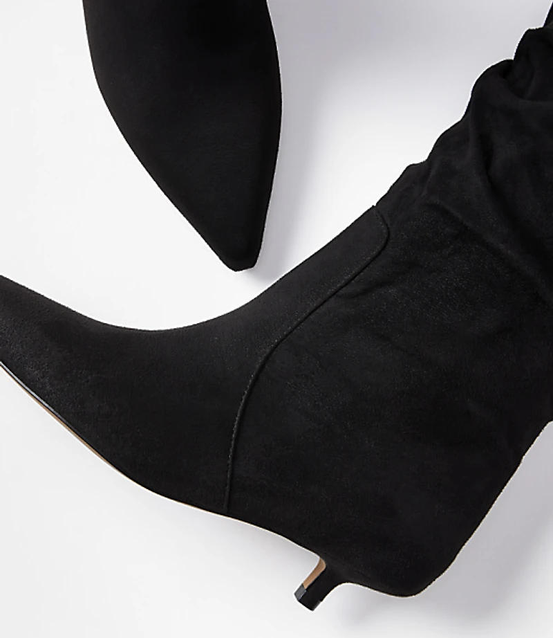 Tall Slouchy Kitten Heel Boots