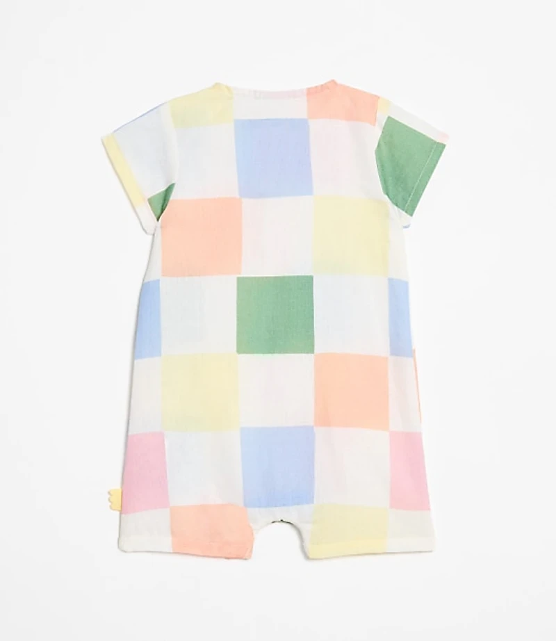 LOFT x Mon Coeur Linen Checkered Romper