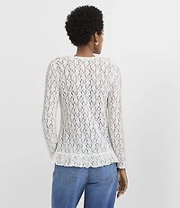 Petite Floral Lace Ruffle Top