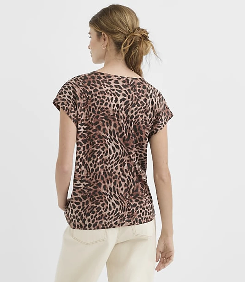 Petite Leopard Print Modern Wedge Tee