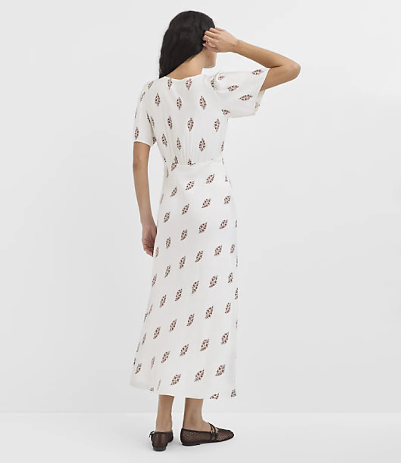 Tall Garden Tie Neck Bias Midi Dress