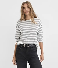 Stripe Jersey Relaxed Long Sleeve Tee