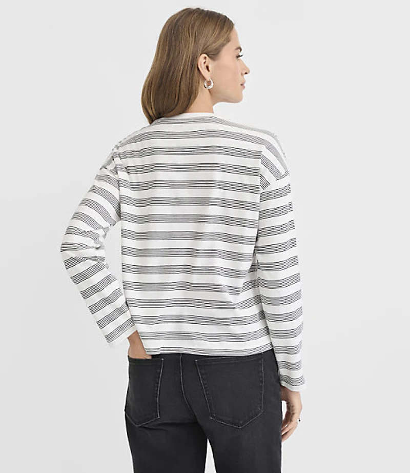 Stripe Jersey Relaxed Long Sleeve Tee