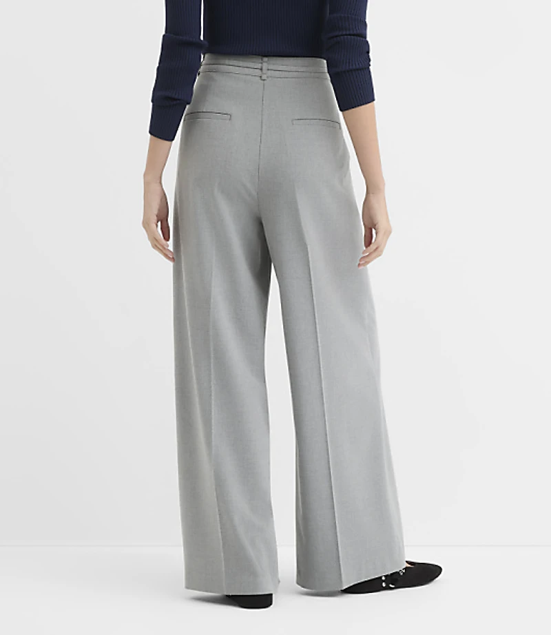 Petite Belted Slouchy Trouser Pants Heather