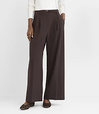 Petite Belted Slouchy Trouser Pants