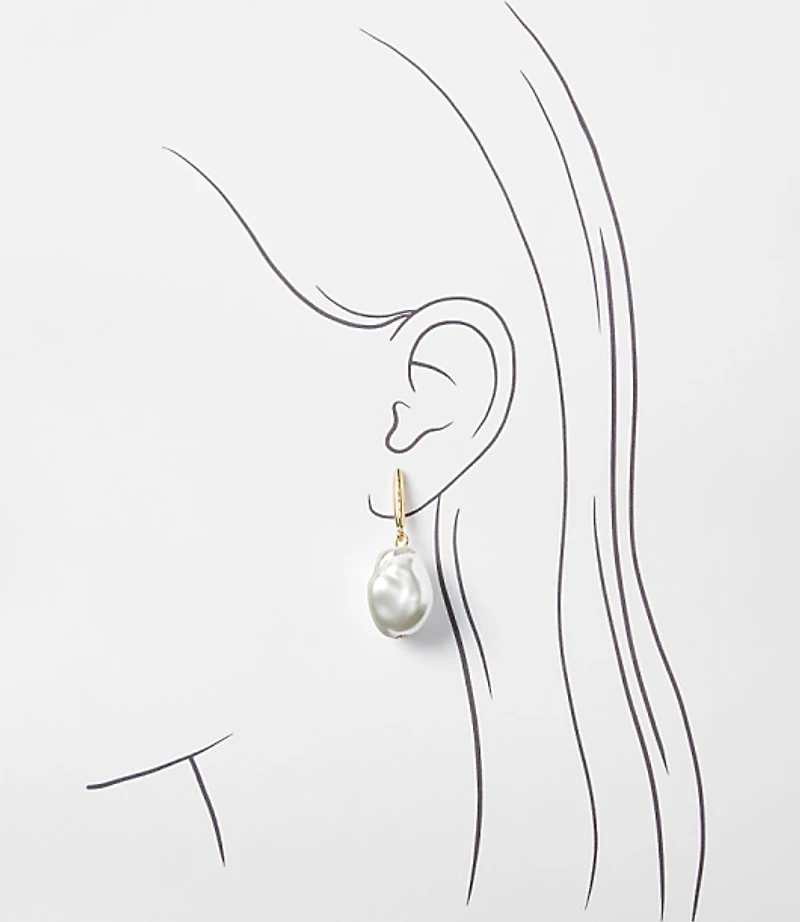 Pearlized Modern Drop Earrings