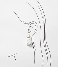 Pearlized Modern Drop Earrings