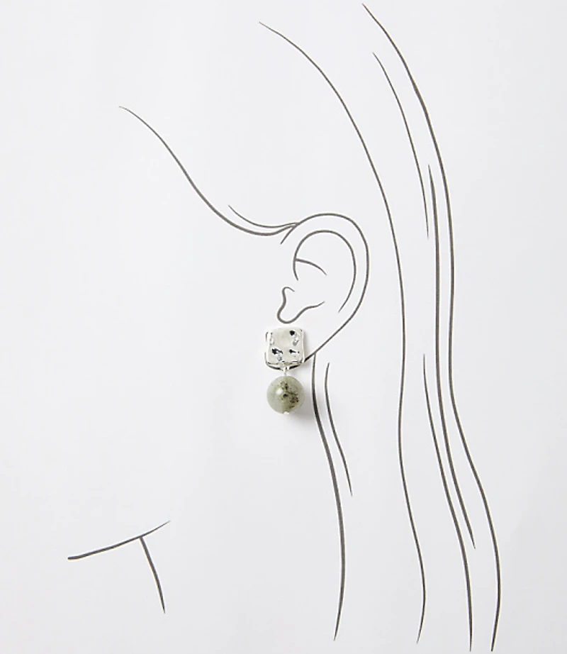 Marbleized Ball Drop Earrings