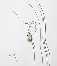 Marbleized Ball Drop Earrings