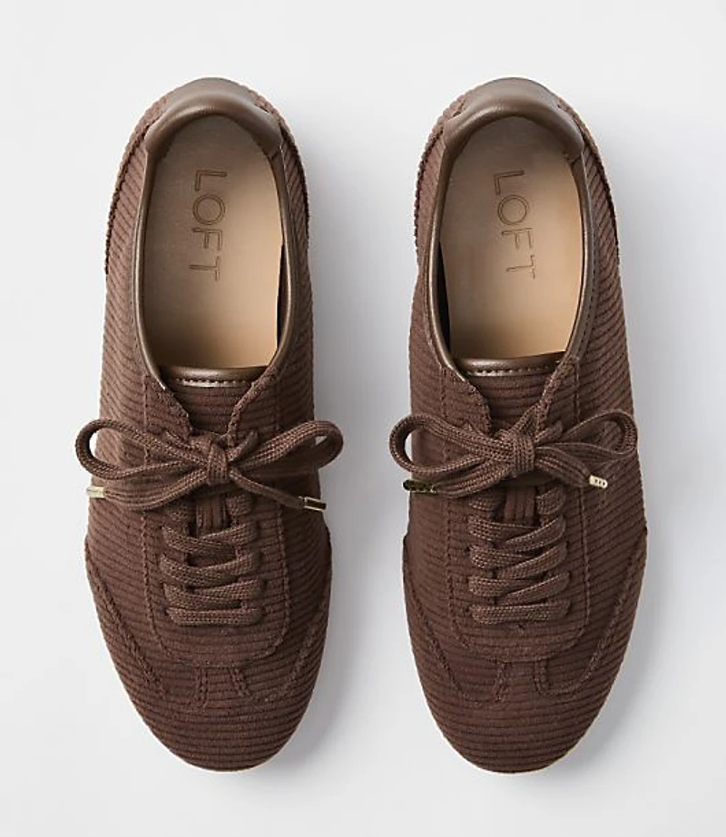 Corduroy Lace Up Sneakers