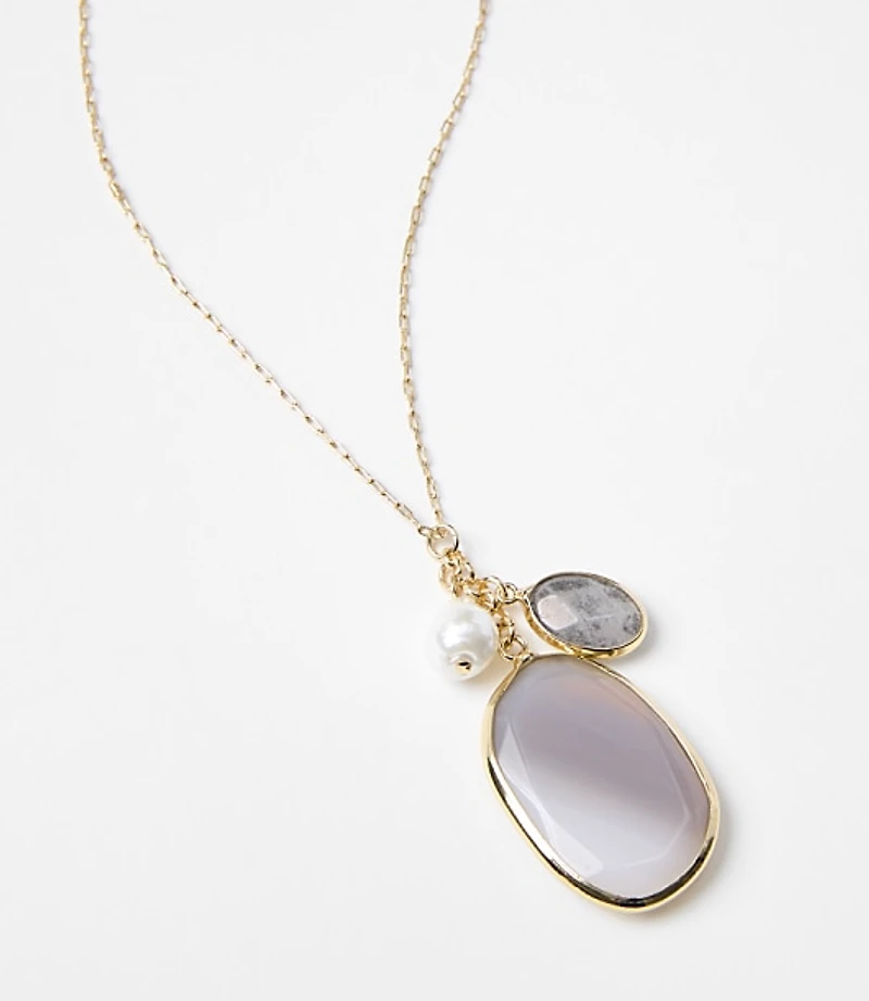 Marbleized Cluster Pendant Necklace