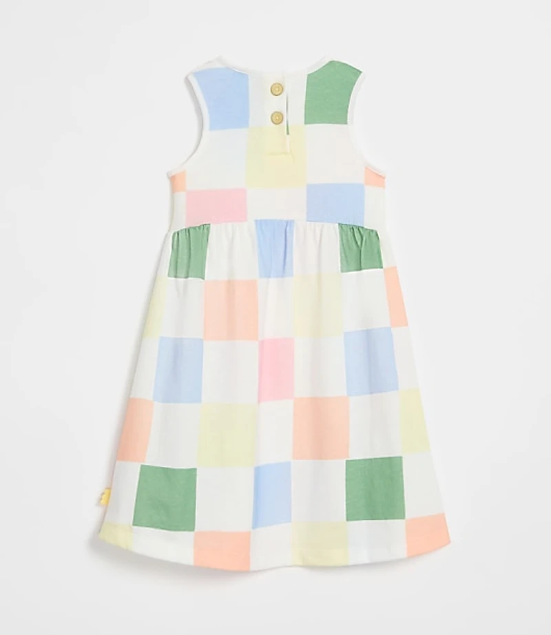 LOFT x Mon Coeur Recycled Cotton Checkered Tank Dress
