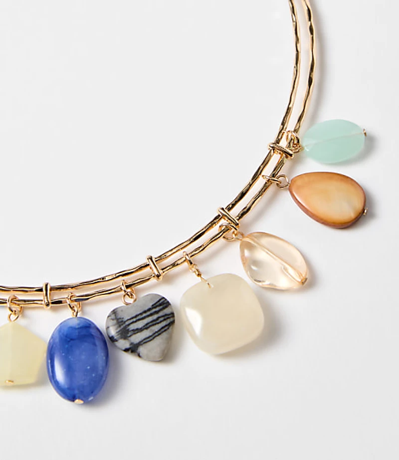 Heart Mixed Drop Collar Necklace
