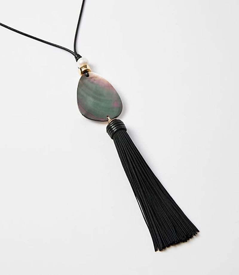 Tassel Pull Tie Statement Necklace