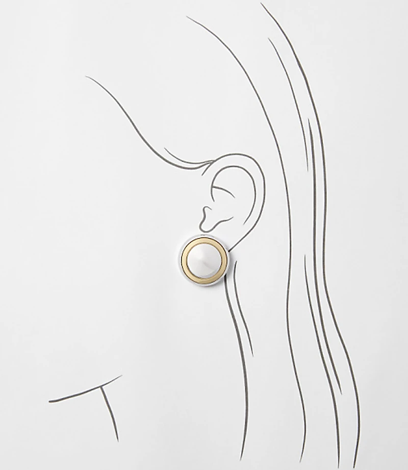 Mixed Metal Circle Statement Stud Earrings