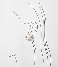 Mixed Metal Circle Statement Stud Earrings