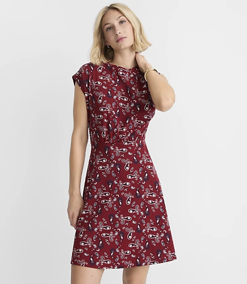 Petite Paisley Cap Sleeve Mini Dress