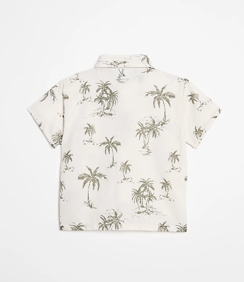 LOFT x Mon Coeur Linen Palm Tree Shirt