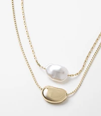 Pearlized Mini Layered Necklace Set