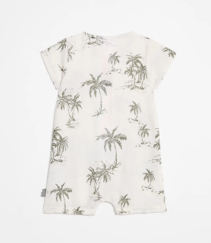 LOFT x Mon Coeur Linen Palm Tree Romper