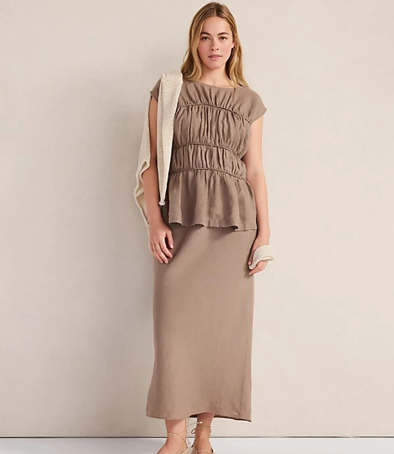 Haven Well Within Linen Shirred Sleeveless Top