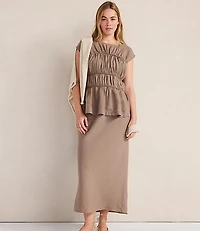 Haven Well Within Linen Shirred Sleeveless Top