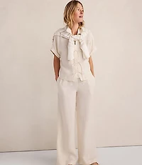 Haven Well Within Linen Tie-Front Top