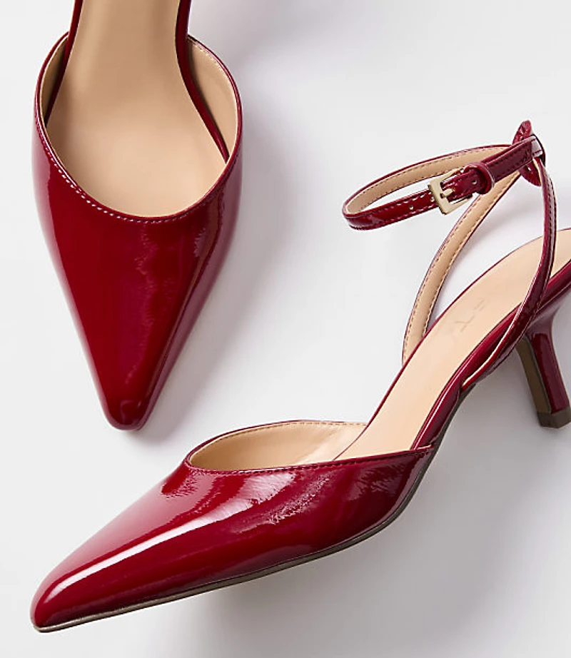 Patent Ankle Strap Kitten Heels