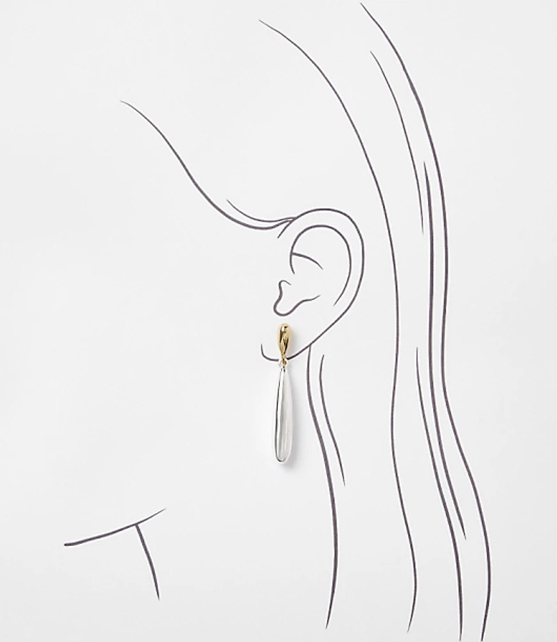 Mixed Metal Teardrop Earrings