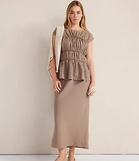 Haven Well Within Linen Bias Cut Midi Skirt