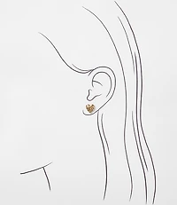 Tortoiseshell Print Stud Earring Set