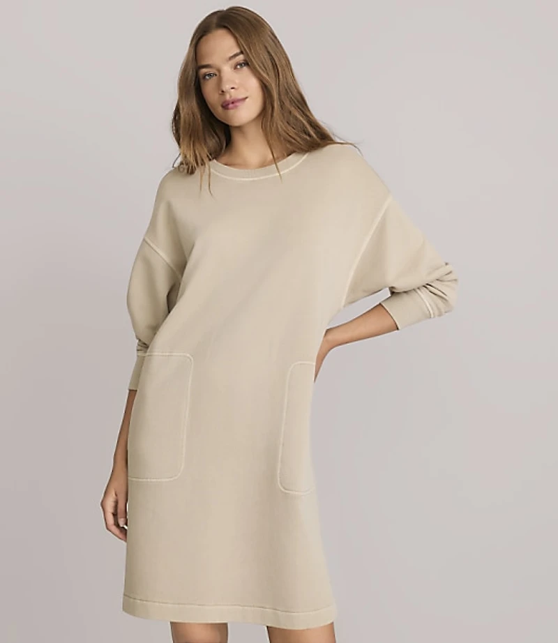 Lou & Grey Denim Washed Terrysoft Mini Pocket Dress