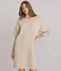 Lou & Grey Denim Washed Terrysoft Mini Pocket Dress