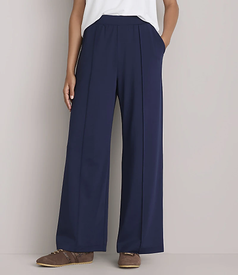 Lou & Grey Luvstretch Pintucked Wide Leg Pants