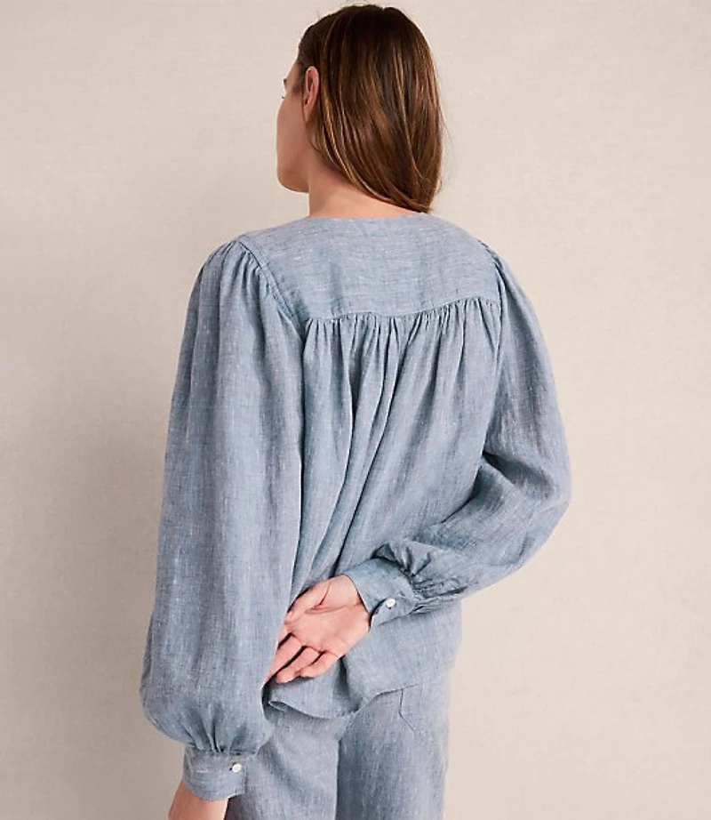 Haven Well Within Linen V-Neck Blouse