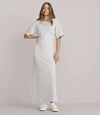 Lou & Grey Heathered Scubasoft Side Pleated Maxi Dress