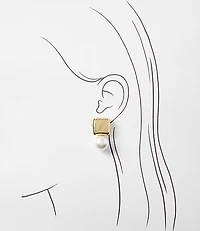 Pearlized Square Stud Earrings