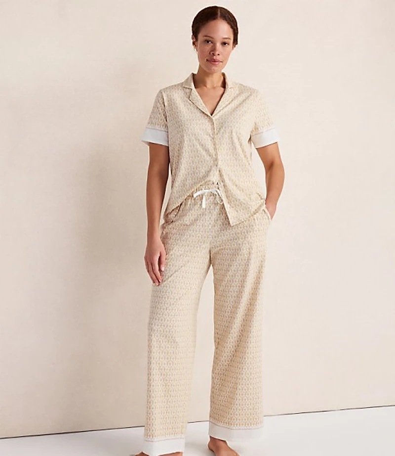 Haven Well Within Organic Cotton Jersey Ikat Foulard Pajama Top