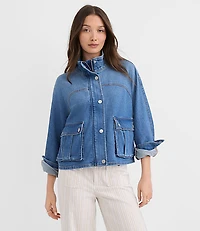 Denim Modern Cargo Jacket Authentic Indigo
