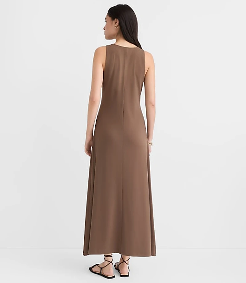 Petite Keyhole Ruched Midi Dress